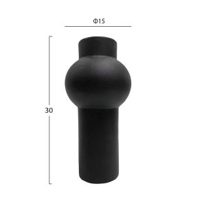 Ceramic vase scepter Hm4605.02 matte black Φ15x30hcm.