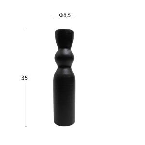 Ceramic vase scepter Hm4614.02 matte black Φ8.5x35hcm.