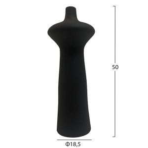 Ceramic vase scepter Hm4636.02 matte black Φ18.8x50hcm.