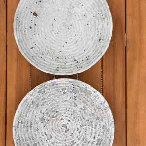 Ceramic plate Fl17085 gray color 28x28x5cm