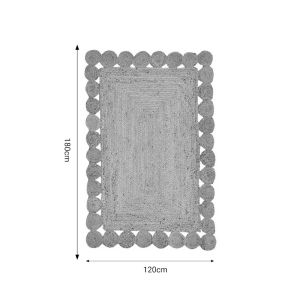 Carpet Doze Inart beige color 100% jute 120x180x1cm