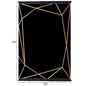 Carpet Josiane, black-gold, 120x170cm with fringes Hm7677,30