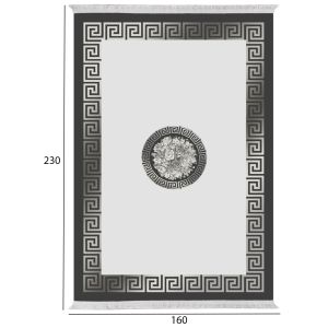 Living room rug with fringes Josiane, gray-black 160x230cm Hm7675.35