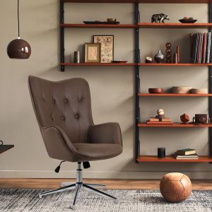 Leather armchair with swivel mechanism and height adjustment 68*73*98.5/105.5
