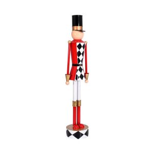 Christmas decoration metal tin soldier Fl031 white-black-red 13x10x60cm
