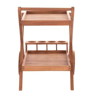 Количка за сервиране Alfred Hm4579 тиково дърво в естествен цвят 86x56x80всм.
