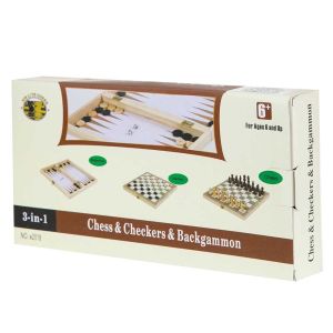 Компактен дървен шах - среден