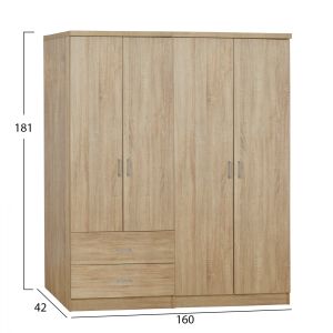 Set of 2 wardrobe 4 doors Sonama 160x42x181cm Hm11351,02