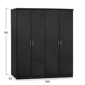 Set of 2 wardrobe 4 doors Zebrano 160x42x181cm HM11350,01
