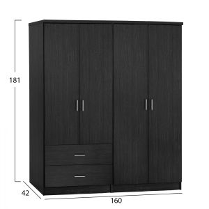 Set of 2 wardrobes 4 doors Zebrano 160x42x181cm HM11351,01