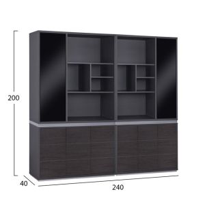 Set of 2 professional office bookcases Rosewood HM11199