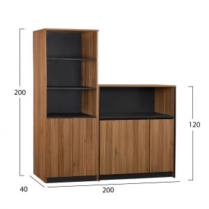 Set of 2 professional office bookcases with Supreme cabinet Hm11371