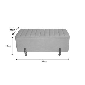 Комплект 2 табуретки Daph Trunk бежово и бяло кадифе 110х46х45 90х41х37