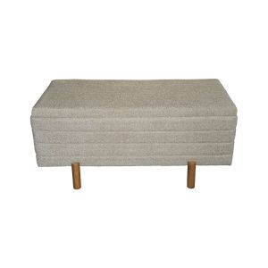 Set of 2 stools Cindy beige and white boucle