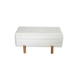 Set of 2 stools Cindy beige and white boucle