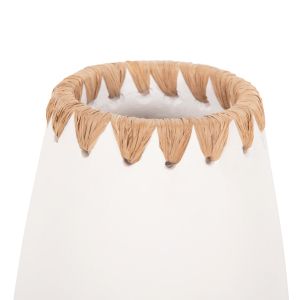 Set of 3, decorative vases Ethno Hm4373 terracotta in white with straw weaving on the back