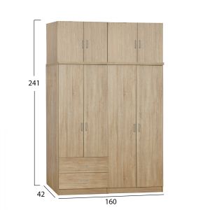 Set of 4 wardrobes 4 doors with ceiling Sonama 160x42x241cm HM11355,02
