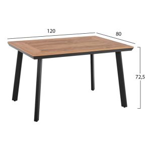 Set of 5 pieces Miller Aluminum Polywood with table 120x80x72.5 Gray Hm10503.10