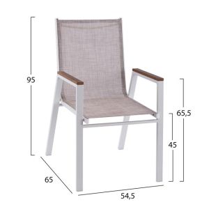 Set of 5 aluminum tables 120x80x75.5 white Hm10522