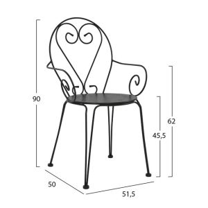 5-piece set with aluminum table 140x80x75.5 Amore chairs in gray color Hm10534