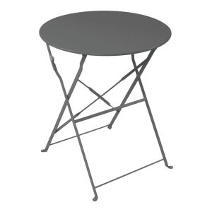 3-piece bistro dining table set, metal, foldable, anthracite color, 60x71 cm