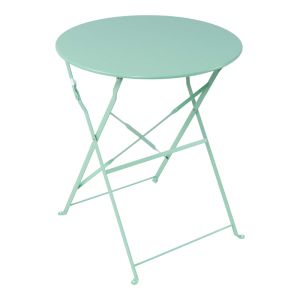 3-piece bistro dining table set, metal, foldable, mint color, 60x71 cm