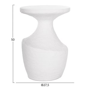 Комплект две маси Santorini Rebon Hm21137.02 фибро цимент в бяло -- φ40см и φ27.5см