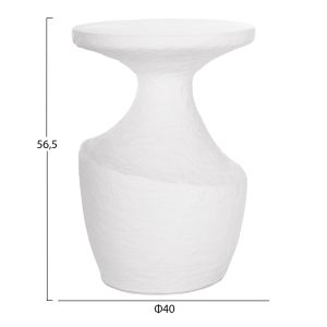 Комплект две маси Santorini Rebon Hm21137.02 фибро цимент в бяло -- φ40см и φ27.5см