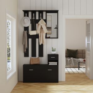 Hallway set with mirror Gorn, melamine wine Hm2473,02 90x24x190cm