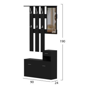 Hallway set with mirror Gorn, melamine wine Hm2473,02 90x24x190cm
