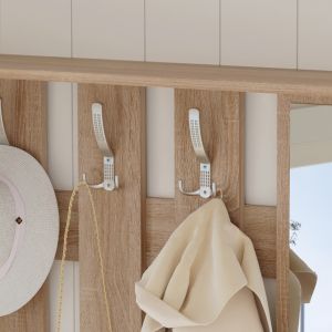 Hallway set with mirror Gorn, melamine sonoma-white Hm2473,04 90x24x190cm