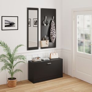 Комплект за антре с огледало Vern Hm2476.02 меламин в венге 80x27x175hcm.