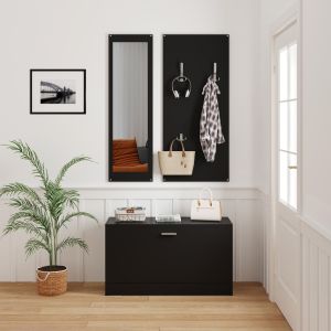Комплект за антре с огледало Vern Hm2476.02 меламин в венге 80x27x175hcm.