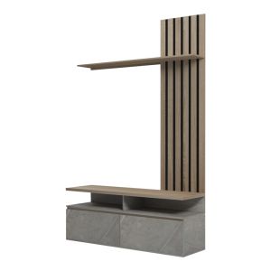 Perlento living room set in beige marble look and sonoma color 140x41x219.5cm