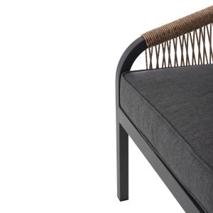 Outdoor lounge set 4 pieces anthracite Aluminum-pe twisted rope-anthracite cushions Hm6056,03 Maerly