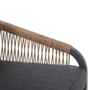 Outdoor lounge set 4 pieces anthracite Aluminum-pe twisted rope-anthracite cushions Hm6056,03 Maerly