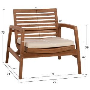 4-Piece Outdoor Lounge Set Recycled Teak Wood-White Cushions Hm9624 Dover