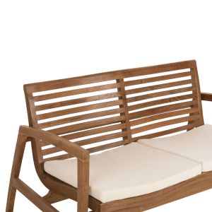 4-Piece Outdoor Lounge Set Recycled Teak Wood-White Cushions Hm9624 Dover