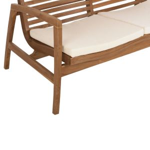 4-Piece Outdoor Lounge Set Recycled Teak Wood-White Cushions Hm9624 Dover