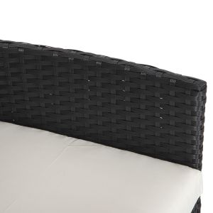 Outdoor lounge set 4 pieces synthetic rattan in black color-beige cushions Hm6089,04 Stasia