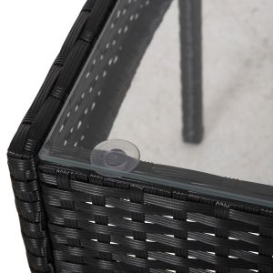 Outdoor lounge set 4 pieces synthetic rattan in black color-beige cushions Hm6089,04 Stasia