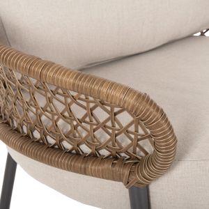 5-piece outdoor lounge set in anthracite aluminum-khaki PE rattan-beige cushions HM6079