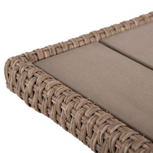 Outdoor lounge set right corner sofa and table mocha synthetic rattan-cushions-ps wood Hm6078,02 Carson