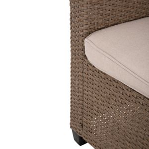 Outdoor lounge set right corner sofa and table mocha synthetic rattan-cushions-ps wood Hm6078,02 Carson