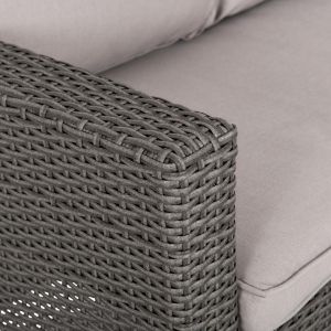 Outdoor lounge set right corner sofa and table gray synthetic rattan-cushions-ps wood Hm6078,01 Carson