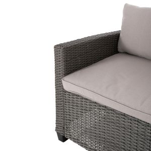 Outdoor lounge set right corner sofa and table gray synthetic rattan-cushions-ps wood Hm6078,01 Carson