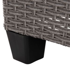 Outdoor lounge set right corner sofa and table gray synthetic rattan-cushions-ps wood Hm6078,01 Carson