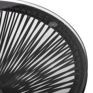 Outdoor lounge set 3pcs Acapulco Hm21101 twisted wicker-metal in black