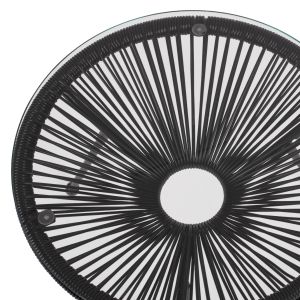 Outdoor lounge set 3pcs Acapulco Hm21101 twisted wicker-metal in black