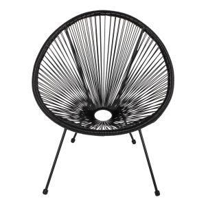 Outdoor lounge set 3pcs Acapulco Hm21101 twisted wicker-metal in black